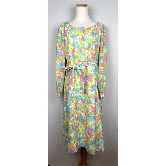 Posh by Jay Anderson Dresses & Skirts - Posh Jay Anderson Vintage Dress Women's 16 Midi Retro Colorful Floral Belt Tie